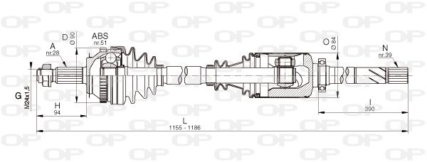 OPEN PARTS Приводной вал DRS6332.00